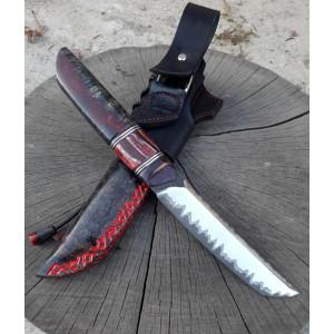 САМУРАЙ ніж ручної роботи майстра Павла Гончаренка, замовити купити в Україні, сталь - К110 в ламінаті з нержавіючої сталі 95х18 через нікель. Photo 2